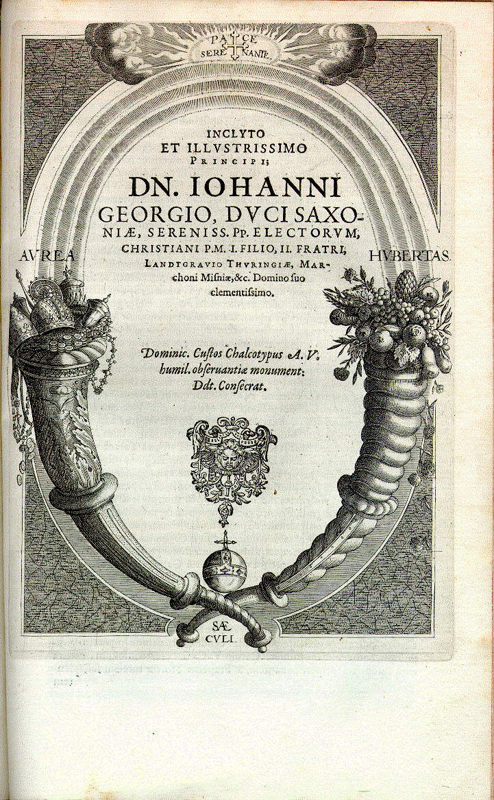 Widmung an Johann Georg von Sachsen